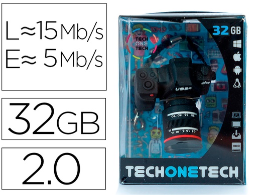 [2161838] TECH ON TECH - Memoria usb camara fotos dx 32 gb (Ref. TEC5043-32)