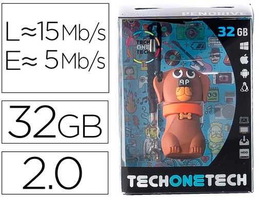 [2161856] TECH ON TECH - Memoria usb dubby du el perro 32 gb (Ref. TEC5134-32)