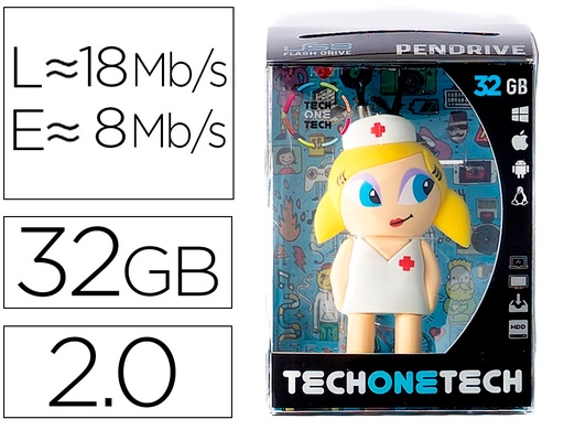 [2161837] TECH ON TECH - Memoria usb enfermera kitty 32 gb (Ref. TEC5038B-32)