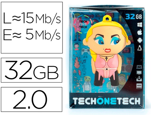 [2161844] TECH ON TECH - Memoria usb madona 32 gb (Ref. TEC5107-32)