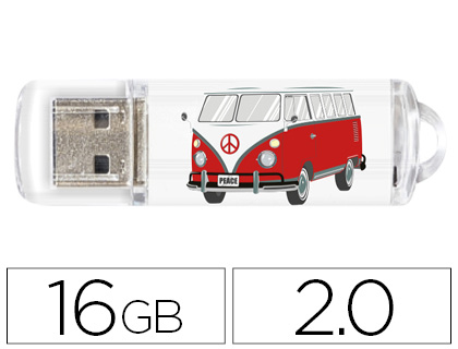 [2155394] TECHONETECH - Memoria usb flash drive 16 gb 2.0 camper van-van (Ref. TEC4004-16) (Canon L.P.I. 0,24€ Incluido)