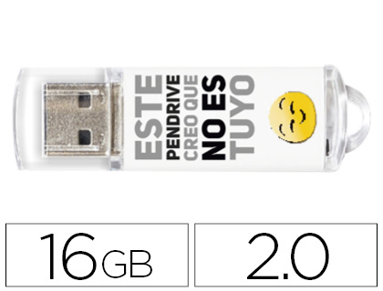 [2155400] TECHONETECH - Memoria usb flash drive 16 gb 2.0 no es tuyo (Ref. TEC4007-16) (Canon L.P.I. 0,24€ Incluido)