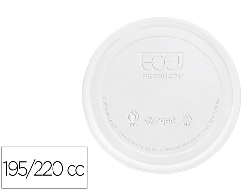 [2160082] Tapa de plastico biodegradable para vaso de 195/220 cc paquete de 100 unidades (Ref. 102845)