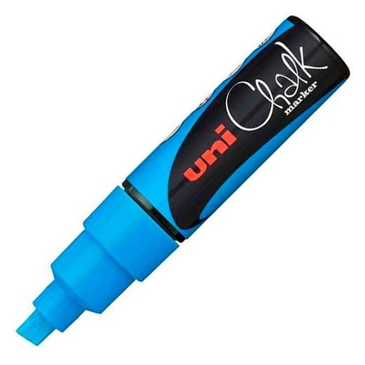 [9940958] UNI-BALL - MARCADOR TIZA LIQUIDA CHALK MARKER PWE-8K 8.0 mm AZUL CLARO (Ref.140152000)