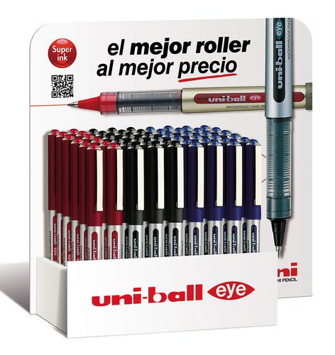 [9932337] UNI-BALL - UNIBALL EXPOSITOR ROLLERBALL EYE MICRO UB-150 54 UNIDADES ROJO-NEGRO-AZUL -54U- (Ref.182634292)