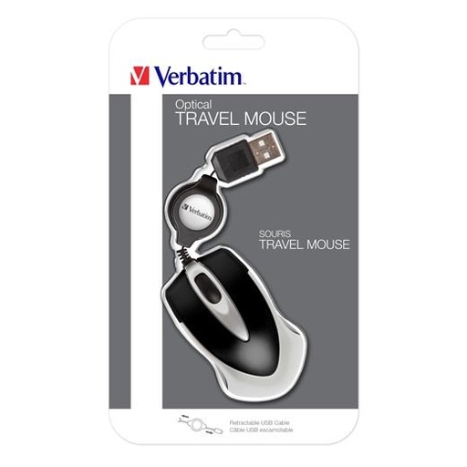 [9927539] VERBATIM - RATÓN OPTICO DE VIAJE GO MINI. DISEÑO ULTRAPORTÁTIL. CABLE USB RETRÁCTIL. COLOR NEGRO (Ref.49020)