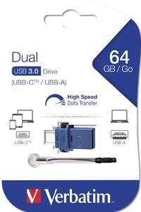 [9928934] VERBATIM - UNIDAD DUAL USB TIPO C/USB 3.0 DE 64 GB (Incluye Canon LPI de 0,24 €) (Ref.49967)