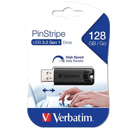 [9934425] VERBATIM - USB DRIVE 3.0, 128GB, PINSTRIPE (Incluye Canon LPI de 0,24 €) (Ref.49319)
