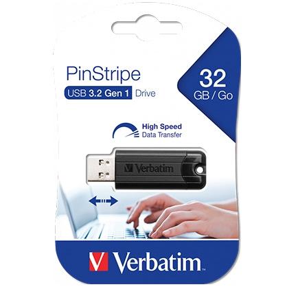[9934423] VERBATIM - USB DRIVE 3.0, 32GB, PINSTRIPE (Incluye Canon LPI de 0,24 €) (Ref.49317)