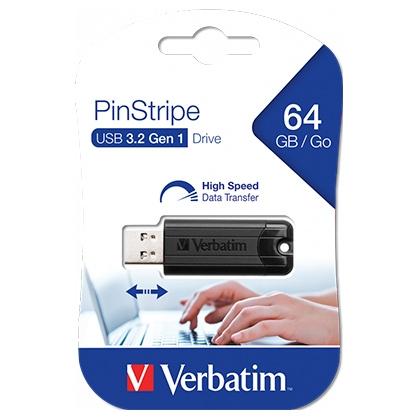 [9934424] VERBATIM - USB DRIVE 3.0, 64GB, PINSTRIPE (Incluye Canon LPI de 0,24 €) (Ref.49318)