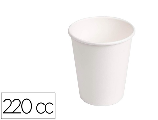 [2160084] Vaso de carton biodegradable blanco 220 cc paquete de 50 unidades (Ref. 102619)