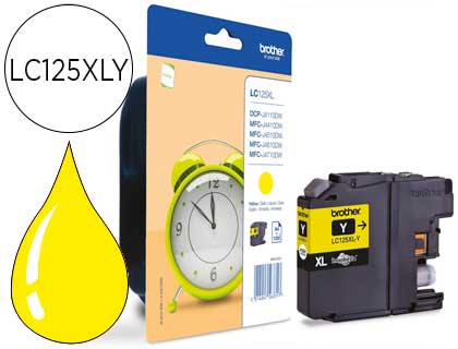 [9057574] BROTHER - Cartuchos ORIGINALES Inyección De Tinta LC125XL Amarillo (Ref.LC125XLYBP)