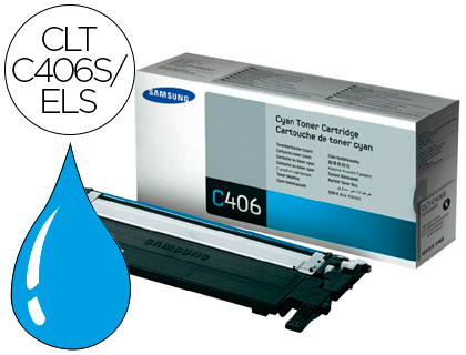 [9058571] SAMSUNG - Toner Laser ORIGINALES CLT-C406S Cyan (Ref.CLT-C406S/ELS)