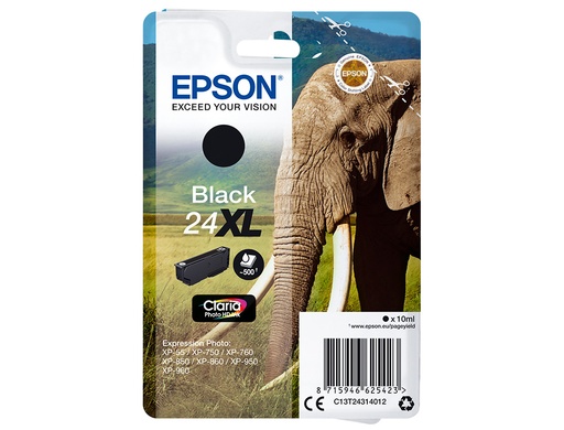 [1923108] EPSON - cartucho inkjet negro CLARIA PHOTO 24XL 500P XP-55/760/850/860/950/960 (Ref.C13T24314012)