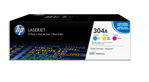 [1411096] HP ( HEWLETT PACKARD ) - Toner Laser ORIGINALES 304A Tricolor pack 3 (Ref.CF372AM)