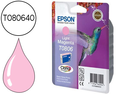 [9038250] EPSON - Cartuchos ORIGINALES Inyección De Tinta T0806 Magenta claro Blister (Ref.C13T08064011)