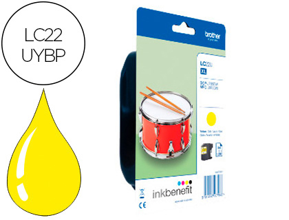 [9154548] BROTHER - Ink-jet lc22uybp xl dcp-j785dw / dcp-j785dwxl / mfc-j985dw / mfc-j985dw amarillo 1.200 pag (Ref. LC22UYBP)