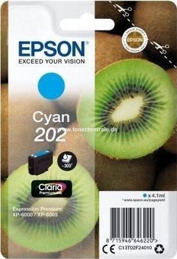 [9154550] EPSON - Ink-jet 202 xp-6000 / xp-6005 / xp-6100 / xp-6105 cian 300 pag (Ref. C13T02F24010)