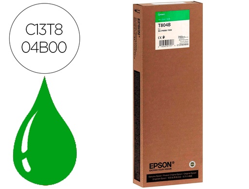 [9160915] EPSON - Ink-jet gf surecolor serie sc-p verde ultrachrome hdx/hd 700ml (Ref. C13T804B00)