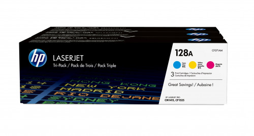 [1411091] HP ( HEWLETT PACKARD ) - Toner Laser ORIGINALES 128A Tricolor pack 3 (Ref.CF371AM)
