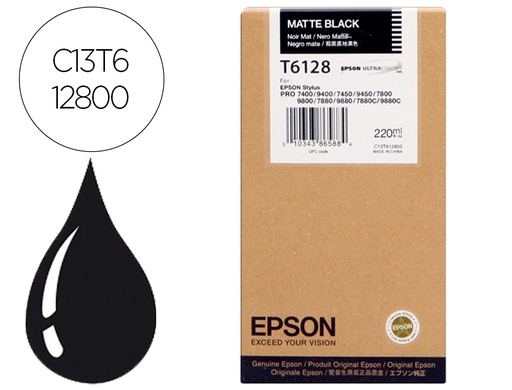 [9160848] EPSON - Ink-jet gf stylus photo 7450/9450/ 7400/9400/7880/ 9880/7800/9800 negro mate alta capacidad</ (Ref. C13T612800)