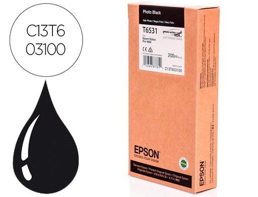 [9160896] EPSON - Ink-jet gf stylus pro-4900 negro foto 200 ml (Ref. C13T653100)