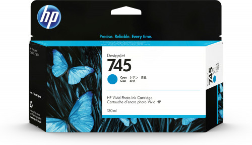 [1936565] HP ( HEWLETT PACKARD ) - 745 130-ml Cartuchos ORIGINALES Inyección De Tinta Cián (Ref.F9J97A)