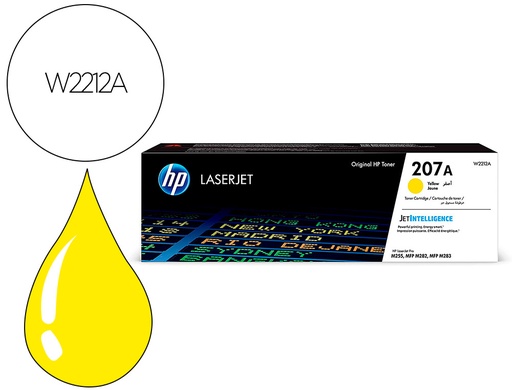 [9162581] HP ( HEWLETT PACKARD ) - Toner 207a laserjet pro m255dw / m255nw / m282nw / m283fdn amarillo 1250 paginas (Ref. W2212A)