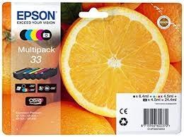 [9090076] EPSON - Multipack 5 colores Cartuchos ORIGINALES Inyección De Tinta 33 Claria Premium tinta (Ref.C13T33374010)