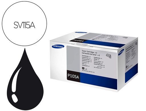[9162647] HP ( HEWLETT PACKARD ) - Toner -samsung laser sv115a multifunctions monochromes mlt-p1052a negro 5000 paginas pack 2 unidades (Ref. SV115A)