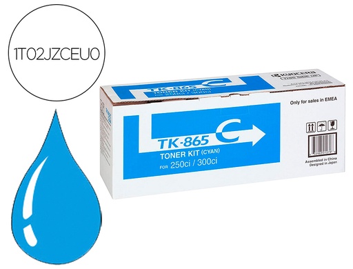 [9161453] KYOCERA MITA - KYOCERA - Toner -mita copiadora cian taskalfa 200ci / 300ci tk865c 12.000 paginas (Ref. 1T02JZCEU0)