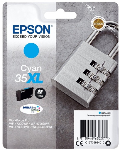 [9160926] EPSON - Ink-jet singlepack cian 35xl durabrite ultra ink (Ref. C13T35924010)
