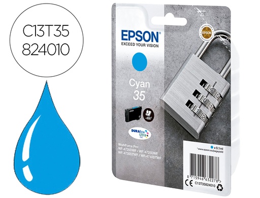 [9160925] EPSON - Ink-jet singlepack cian 35 durabrite ultra ink (Ref. C13T35824010)