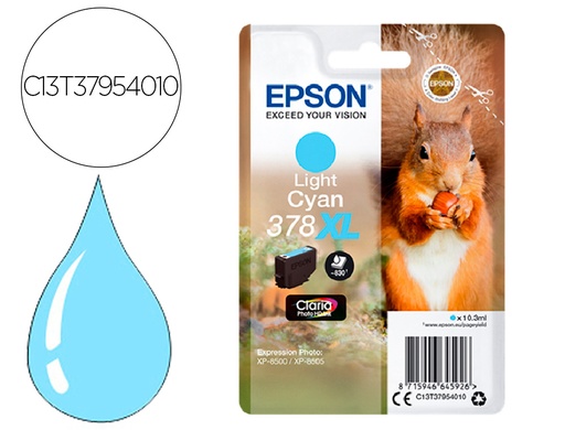 [9159534] EPSON - Ink-jet 378 xl expression home xp-8605 / 8606 / xp-15000 / xp-8500 / 8505 cian claro 830 pag (Ref. C13T37954010)