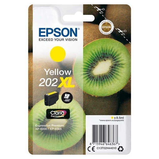[9154558] EPSON - Ink-jet 202 xl xp-6000 / xp-6005 / xp-6100 / xp-6105 amarillo 650 pag (Ref. C13T02H44010)