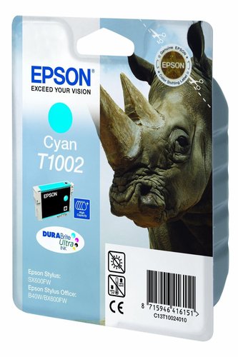 [9064006] EPSON - Cartuchos ORIGINALES Inyección De Tinta T1002 CYAN - SX515W / 600FW / 610FW / OFFICE B40W / BX600FW / 610FW (Ref.C13T10024010)