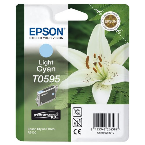 [9058752] EPSON - Cartuchos ORIGINALES Inyección De Tinta T0595 Cyan claro (Ref.C13T05954010)
