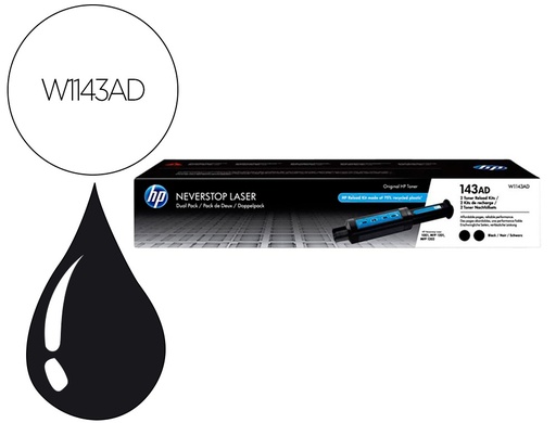 [9162391] HP ( HEWLETT PACKARD ) - Toner 143ad negro 2500 paginas pack de 2 unidades (Ref. W1143AD)