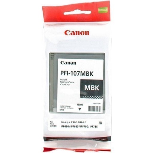 [9926058] CANON - CARTUCHO INKJET PFI-107MBK IMAGEPROGRAF IPF670/IPF680/IPF685/IPF770/IPF780/IPF785 NEGRO MATE 130 ML.(6704B001) (Ref.6704B001AA)