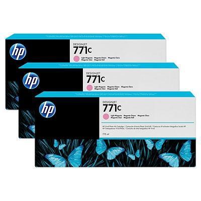 [1410488] HP ( HEWLETT PACKARD ) - Cartuchos ORIGINALES Inyección De Tinta 771C Magenta Claro Pack 3 (Ref.B6Y35A)