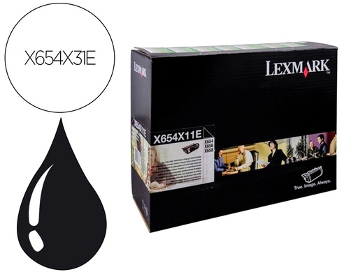 [9162479] LEXMARK - Toner laser x654x31e / x654de/ 654 / 656de / 658de negro 36000 paginas (Ref. X654X31E)