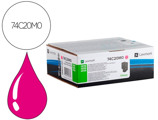 [9162489] LEXMARK - Toner laser 74c20m0 cx725de / cs720de / cs725de magenta 3000 paginas (Ref. 74C20M0)