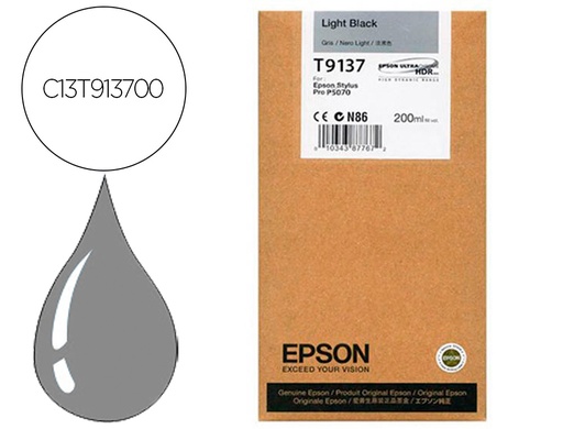 [9160985] EPSON - Ink-jet t9137 light negro ink 200ml (Ref. C13T913700)