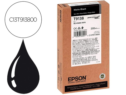 [9160986] EPSON - Ink-jet t9138 matte negro ink 200ml (Ref. C13T913800)