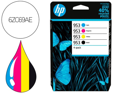 [2162373] HP ( HEWLETT PACKARD ) - Ink-jet 953 bk/cmy 6zc69ae multipack negro/ cian / magenta / amarillo (Ref. 6ZC69AE)
