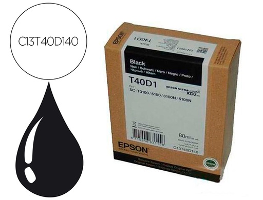 [9160998] EPSON - Ink-jet ultrachrome xd2 negro t40d140 sc-t3100 / sc-t5100 80 ml (Ref. C13T40D140)