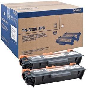 [1424931] BROTHER - Toner Laser ORIGINALES TN-3390 2PK Negro (Ref.TN3390TWIN)