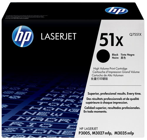 [9037880] HP ( HEWLETT PACKARD ) - Toner Laser ORIGINALES 51X Negro 13.000pg (Ref.Q7551X)