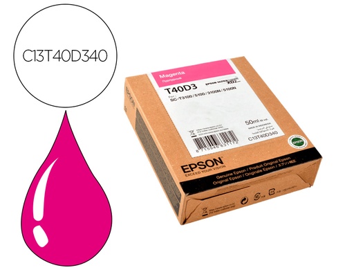 [9160997] EPSON - Ink-jet ultrachrome xd2 magenta t40d340 sc-t3100 / sc-t5100 50 ml (Ref. C13T40D340)