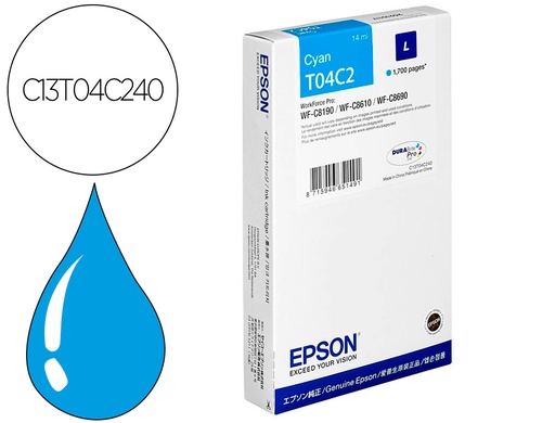 [9162387] EPSON - Ink-jet t04c2 cian 1700 paginas (Ref. C13T04C240)